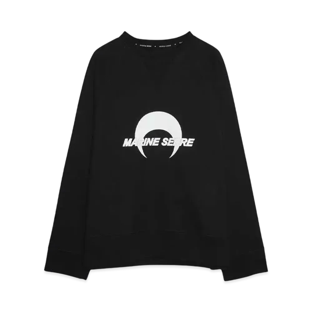 Marine serre MOON LOGO FLEECE RAGLAN SWEATSHIRT "BLACK"