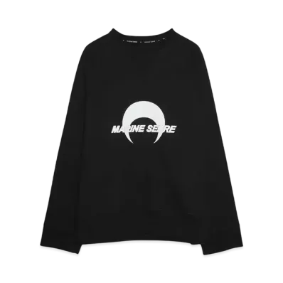 Marine serre MOON LOGO FLEECE RAGLAN SWEATSHIRT "BLACK"