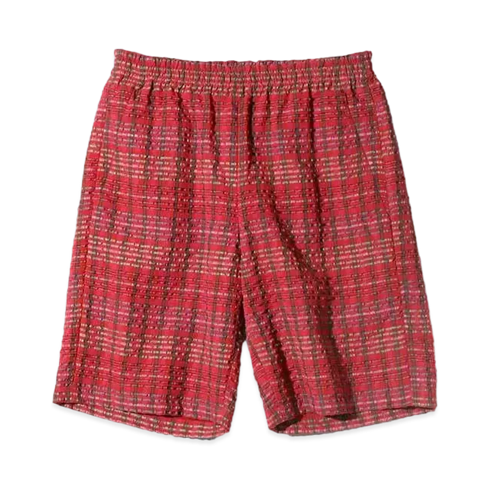 Needles Basketball Short - Pe/R Chiffon Sucker Plaid "Red"