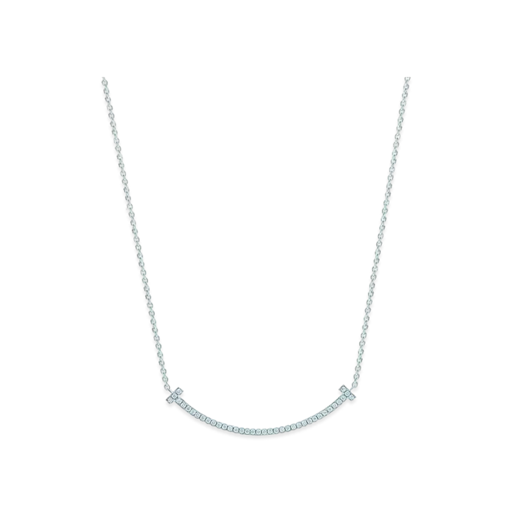 Tiffany & Co. Tiffany T Smile Pendant With Diamonds Small "White Gold"