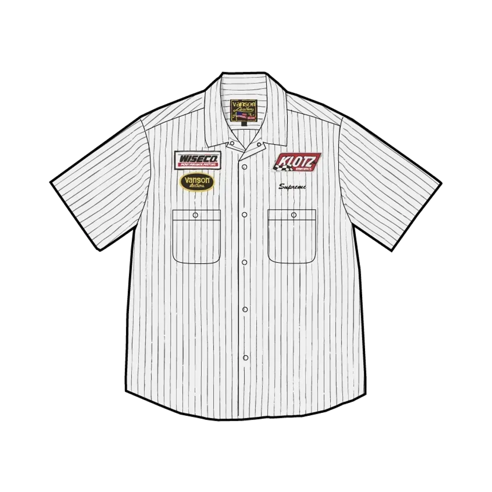 Supreme x Vanson Leathers S/S Work Shirt "Stripe"