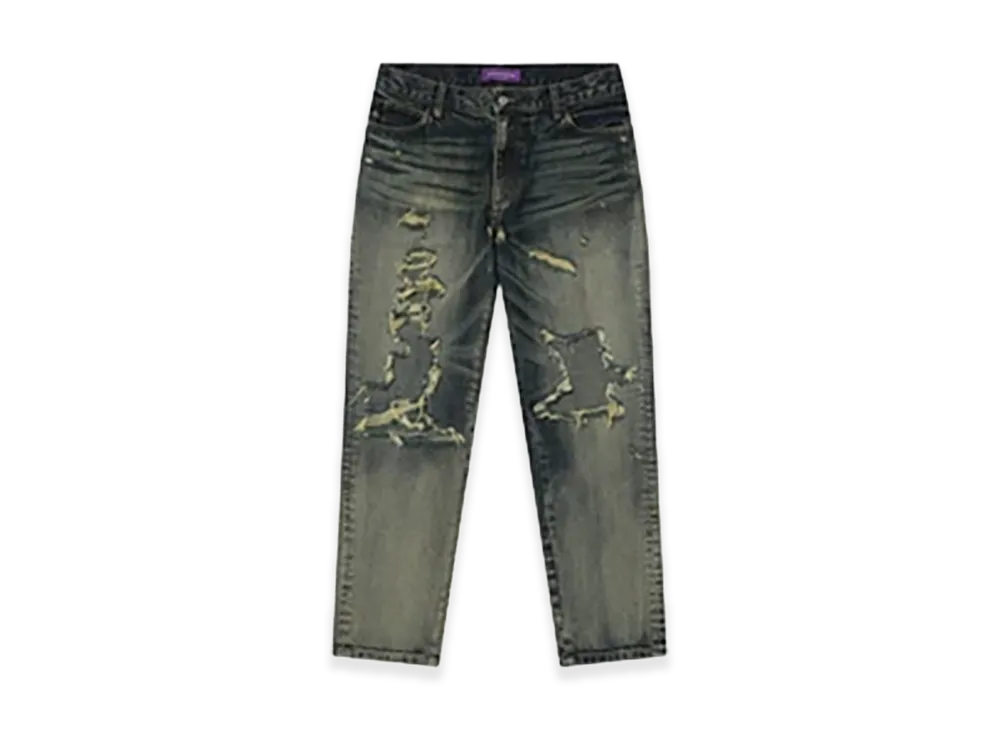 BlackEyePatch B Emblem Damaged Slim Jeans "Indigo"