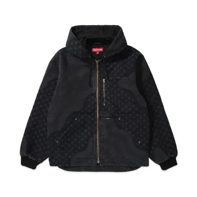 Supreme Flag Quilted Hooded Work Jacket "Black"