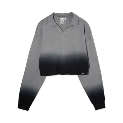 X-Girl Dip Dye Croped Knit Top "Grey"