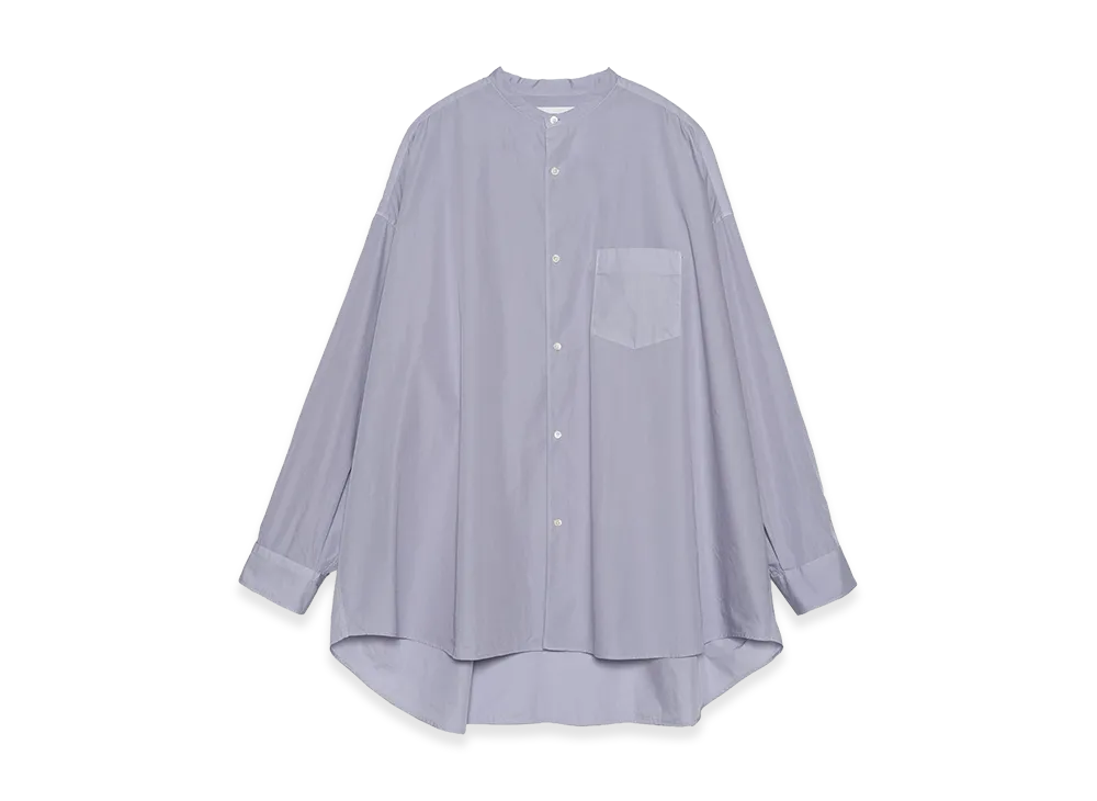 Graphpaper minus Botanical Dyed Broad L/S Oversized Band Collar Shirt "Purple"
