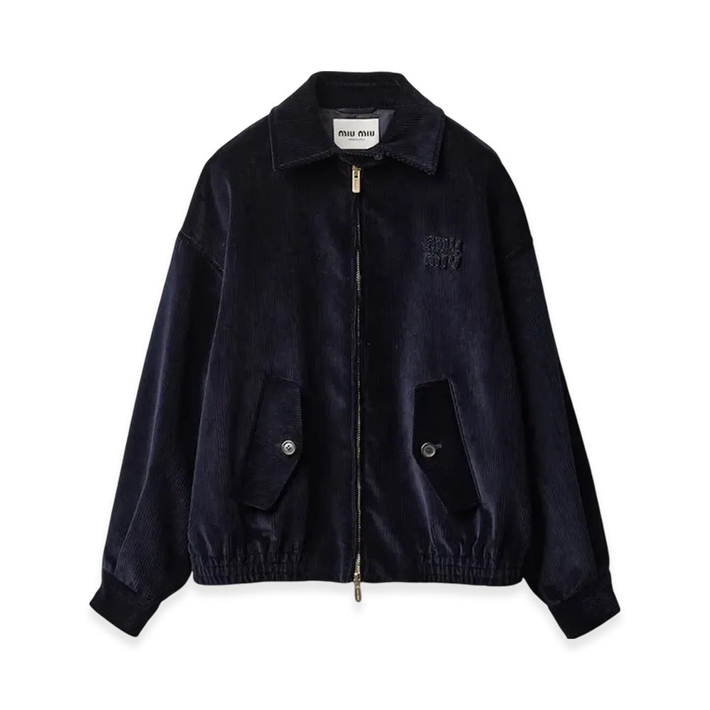 MIU MIU Women's Corduroy Blouson Jacket "Navy"