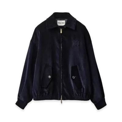 MIU MIU Women's Corduroy Blouson Jacket "Navy"