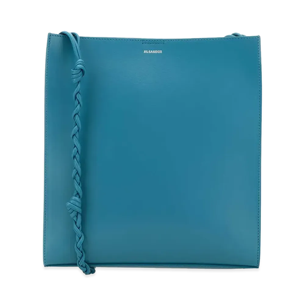 Jil Sander Women's Leather Medium Tangle Crossbody Bag "Turquoise Blue"