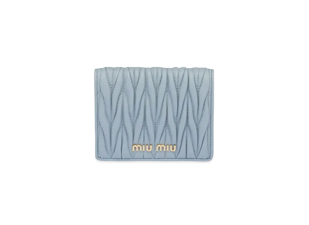 MIU MIU Materasse Leather Wallet "Sky Blue"