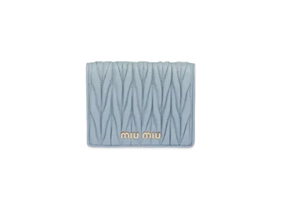 MIU MIU Materasse Leather Wallet "Sky Blue"