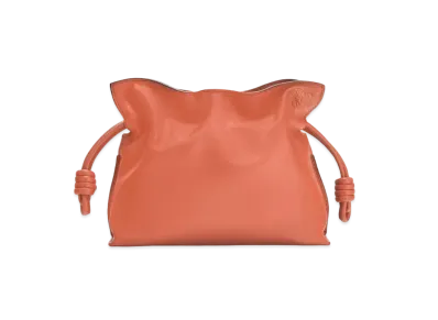 LOEWE Mini Flamenco Clutch In Nappa Calfskin "Vermillion"