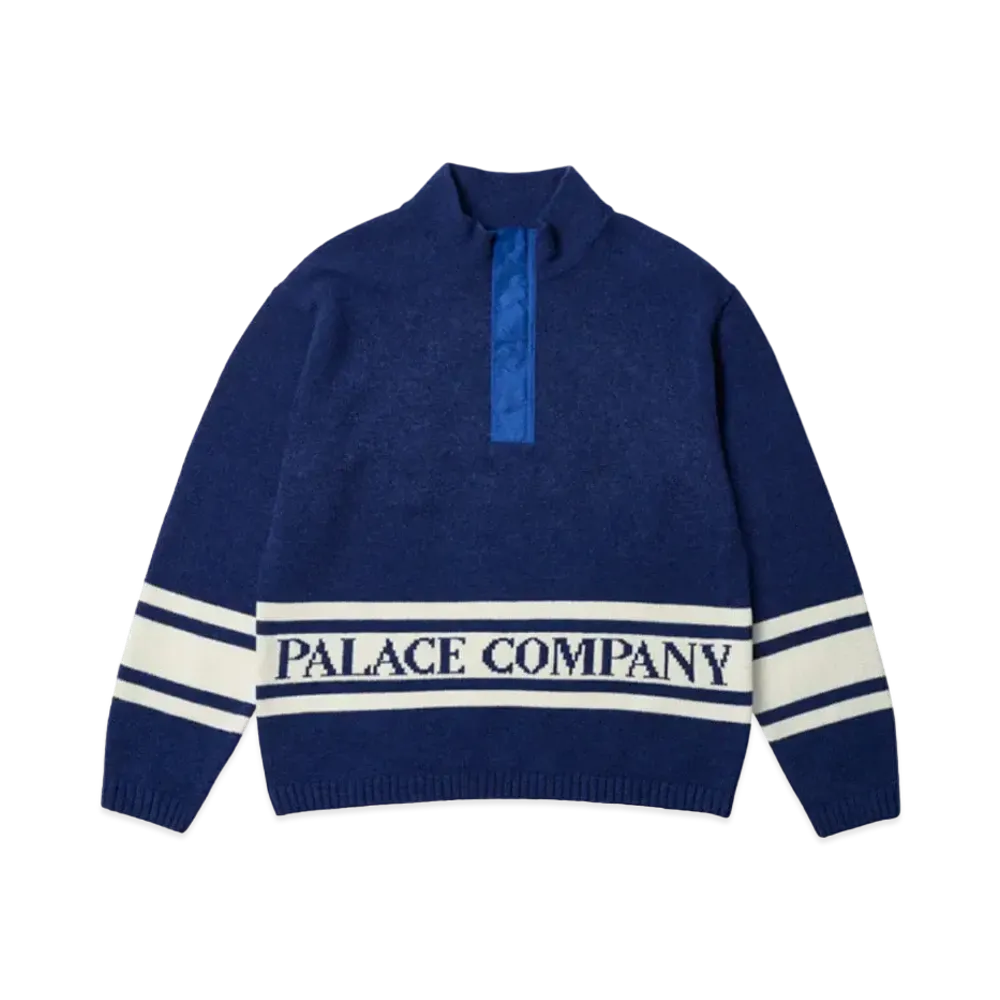 PALACE x C.P. COMPANY Funnel Neck Knit "Bright Cobalt"