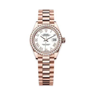 ROLEX Lady-Datejust 28mm Everose Gold Diamond 279135RBR "White"