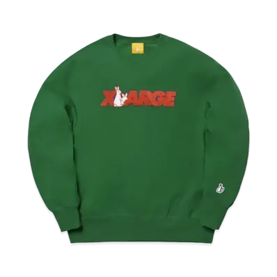 XLARGE x FR2 BOX LOGO CREWNECK SWEAT "Green"