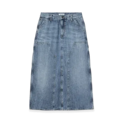Carhartt WIP Women's Double Knee Skirt Long "Blue/Marble Used Wash"