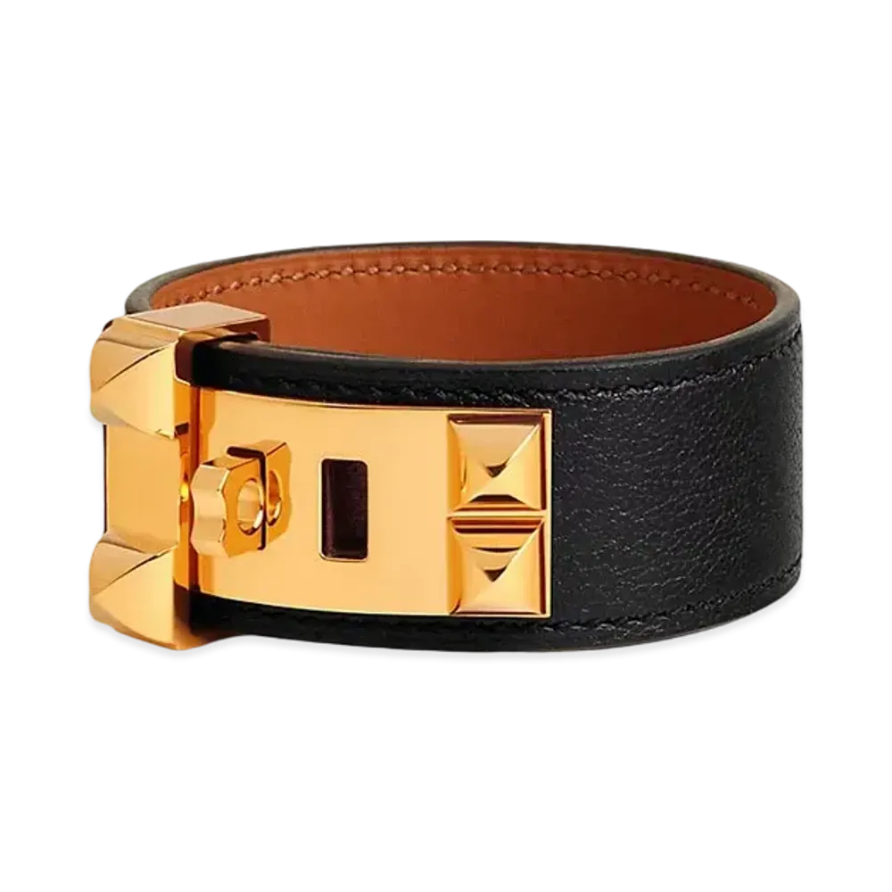 Hermes Collier de Chien 24 Bracelet "Noir/Gold"