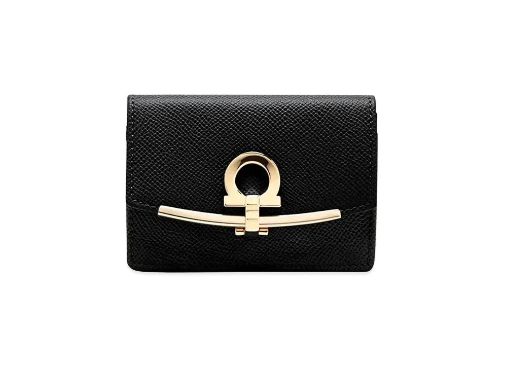 Salvatore Ferragamo Gancini Card Case "Black"