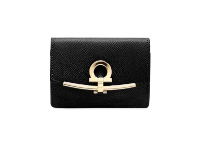 Salvatore Ferragamo Gancini Card Case "Black"