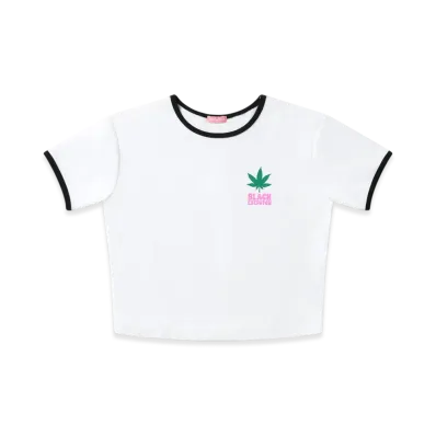 Blackeyepatch Dispensary Logo Ringer Tee "White"