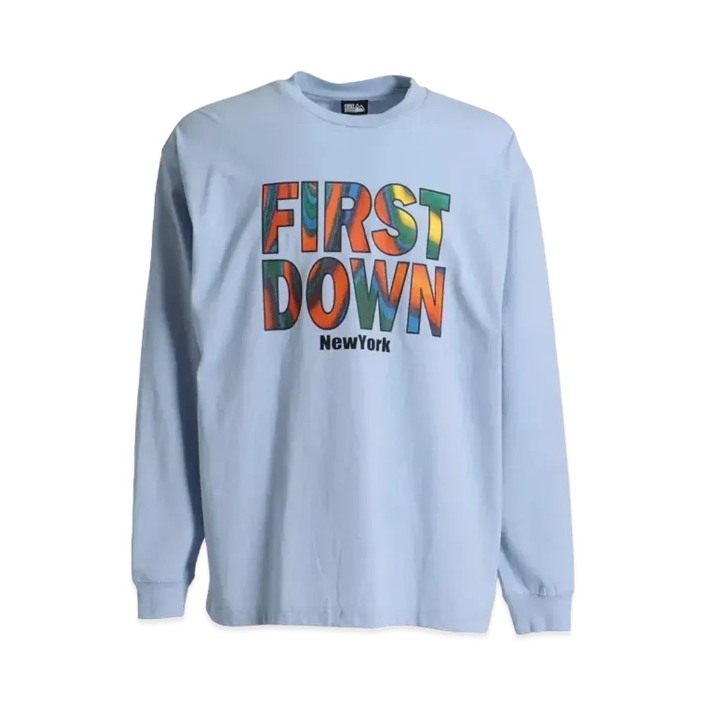 FIRST DOWN MARBLE L/S T "Light Sax"