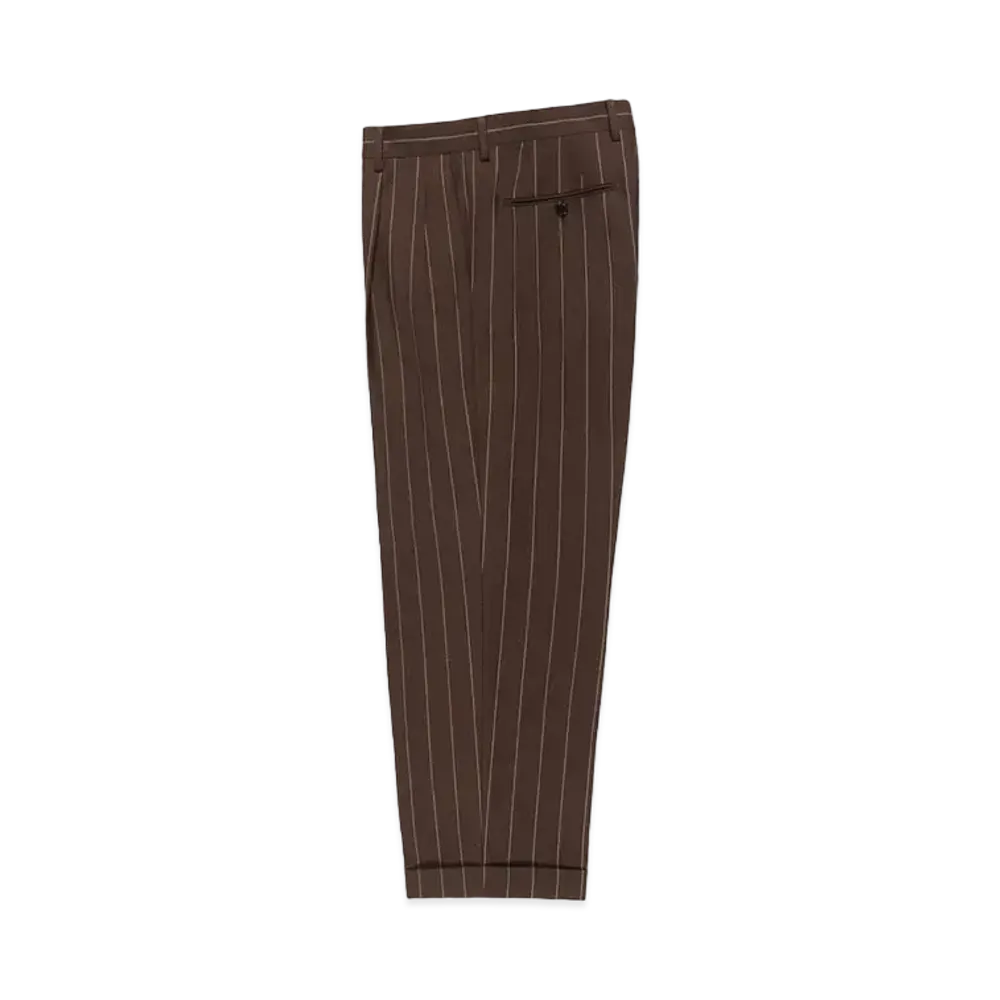WACKO MARIA Dormeuil / Double Pleated Trousers "Brown"