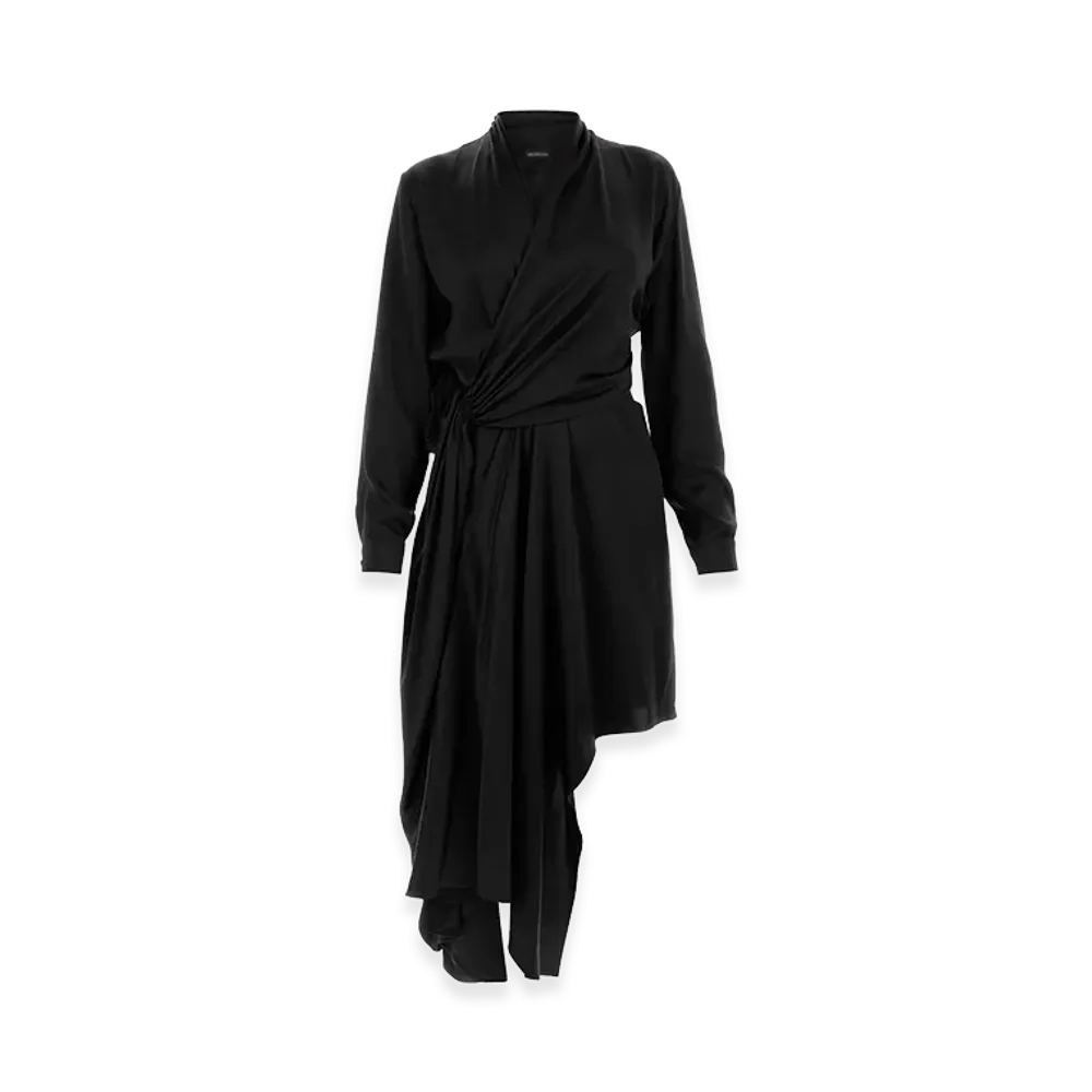 BALENCIAGA Women's Satin Dress "Black"