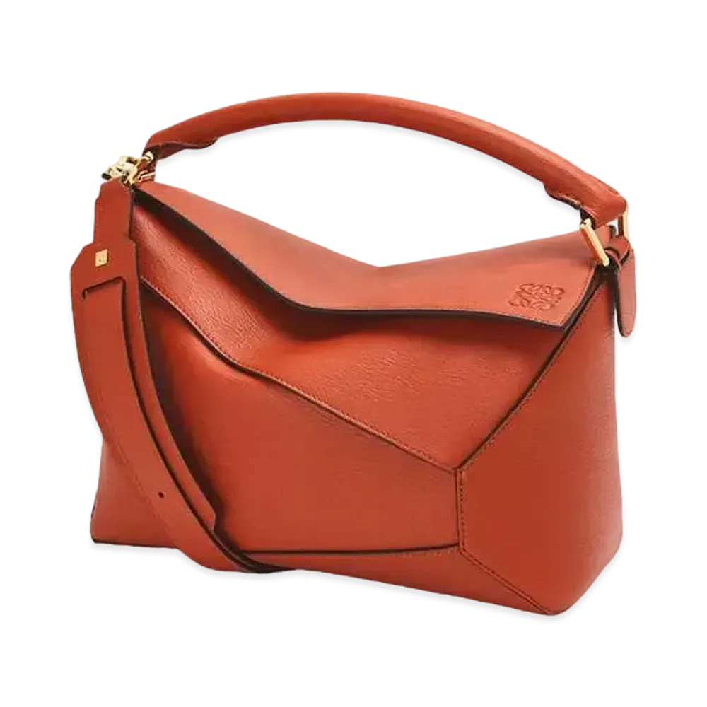 LOEWE Puzzle Edge Bag In Goatskin "Red Orange"