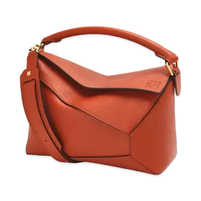LOEWE Puzzle Edge Bag In Goatskin "Red Orange"