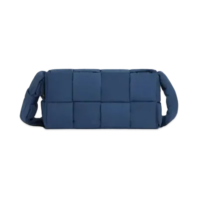 Bottega Veneta Padded Tech Cassette Crossbody Bag "Ocean Blue/Sesame"