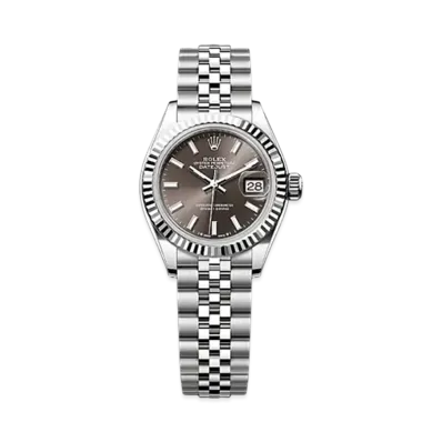 ROLEX Lady-Datejust Oystersteel & White Gold "Brown"