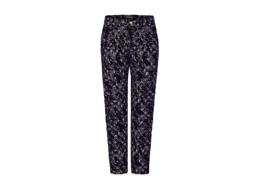 Louis Vuitton Monogram Flock Seasonal Slim Denim Jeans