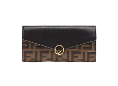 FENDI Continental Purse Leather Wallet "Black"