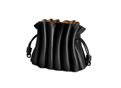 LOEWE Flamenco Ondas Clutch Bag In Smooth Calfskin "Black"