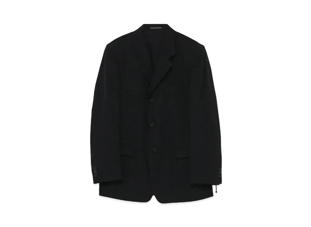 Yohji Yamamoto Pour Homme COSTUME D'HOMME SUITS GABARDINE 3BUTTON SINGLE FASTENER JACKET "Black"