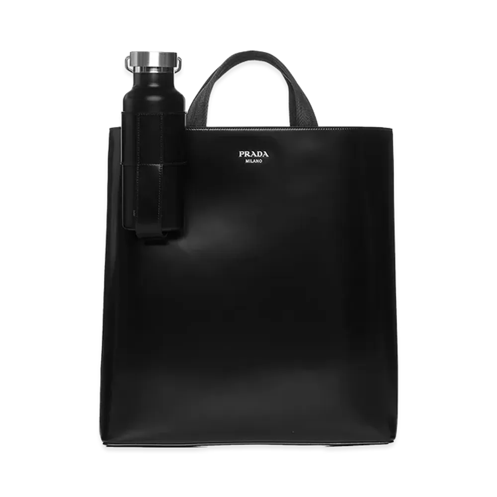 PRADA Leather Shopping Bag "Black"