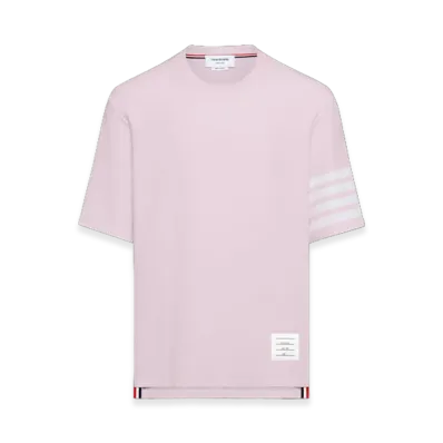 THOM BROWNE Textured Pique 4-Bar T-Shirt "Pink"