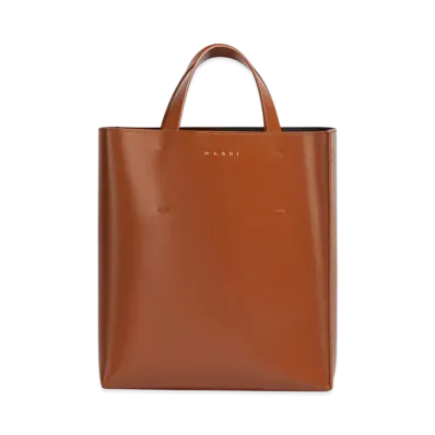 Marni Museo Small Bag in Leather "Mocha"