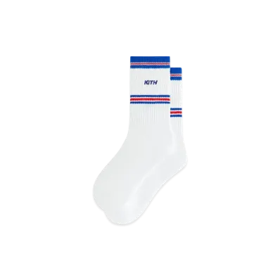 Kith x The New York Rangers Striped Crew Socks "White"