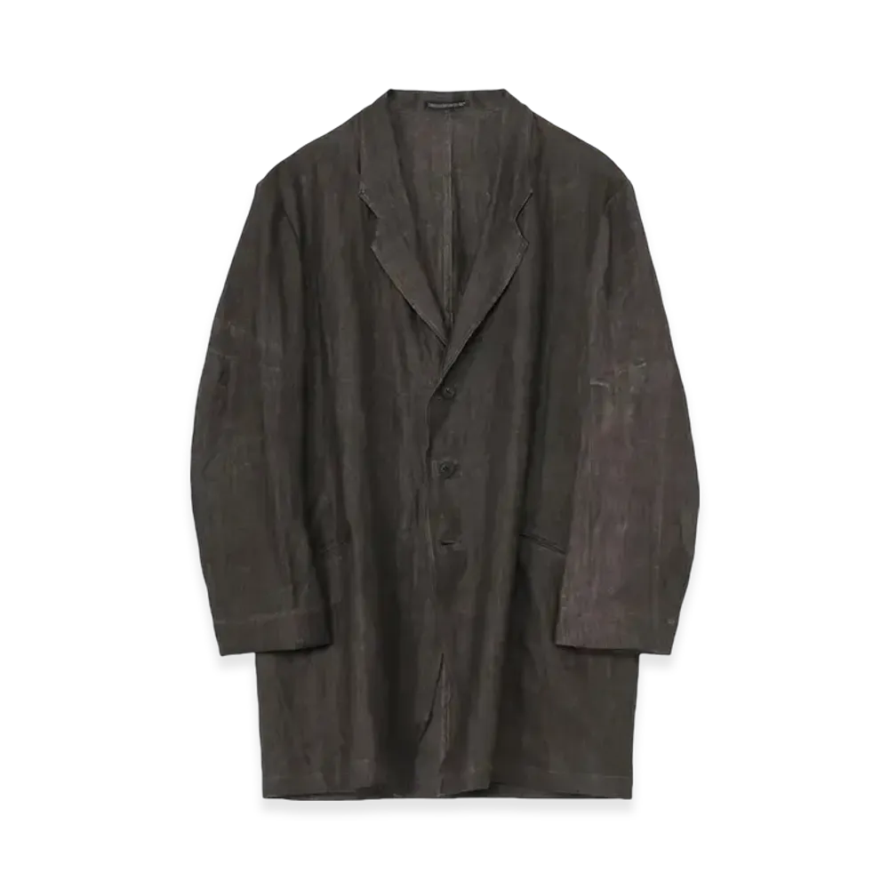 Yohji Yamamoto POUR HOMME Ink Dyed Twill Single Lapel Switching Jacket "Gray"