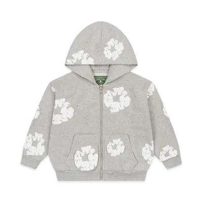 DENIM TEARS Kids Cotton Wreath Zip Hoodie "Grey"