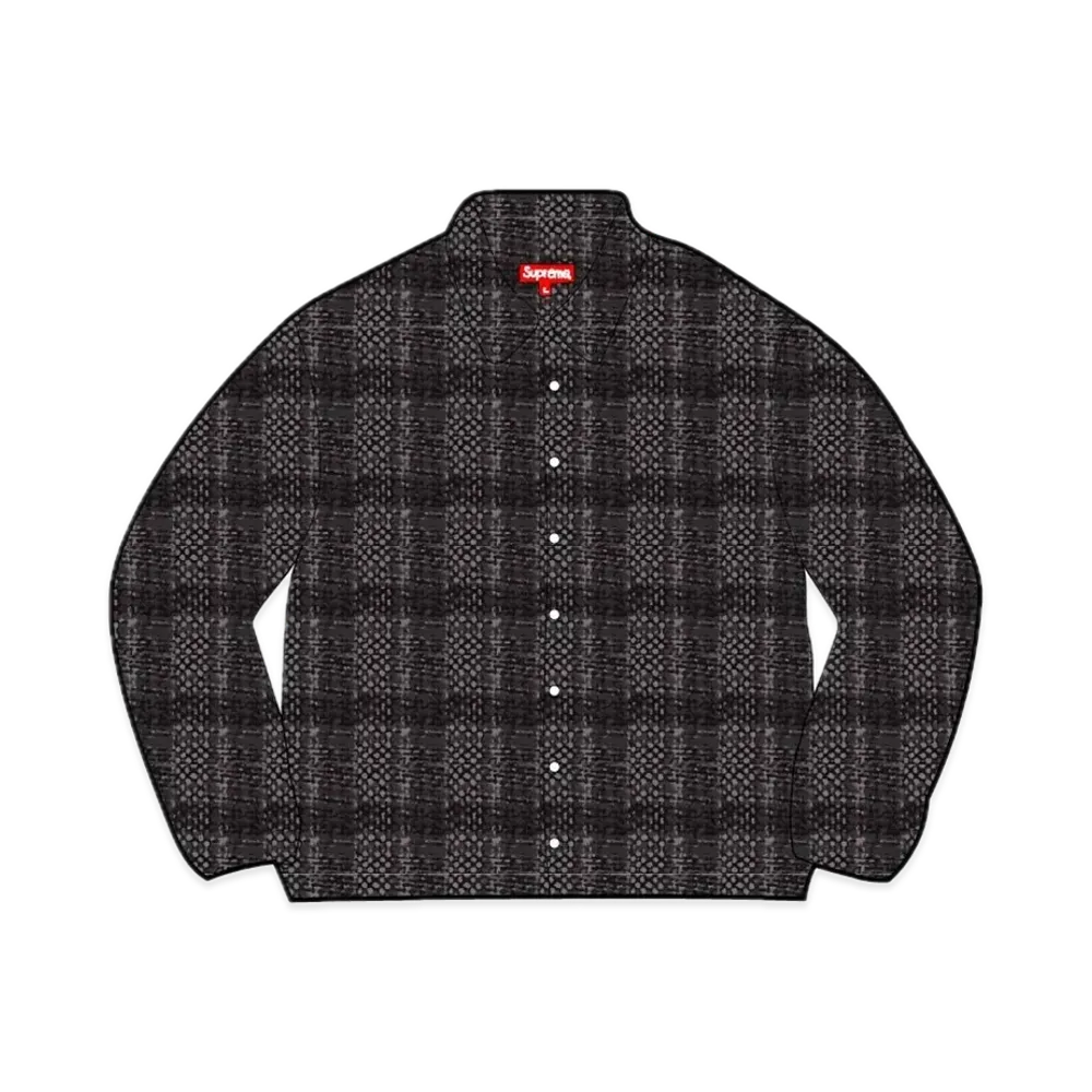 Supreme Basket Weave Plaid Shirt "Black"