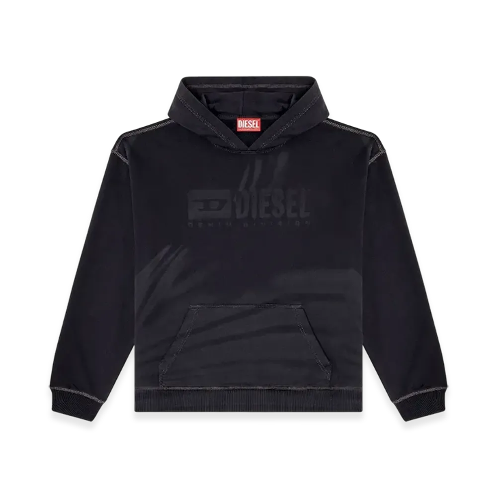 Diesel S-Boxt-Hood-R9 Laser Faded Logo Hoodie "Black"