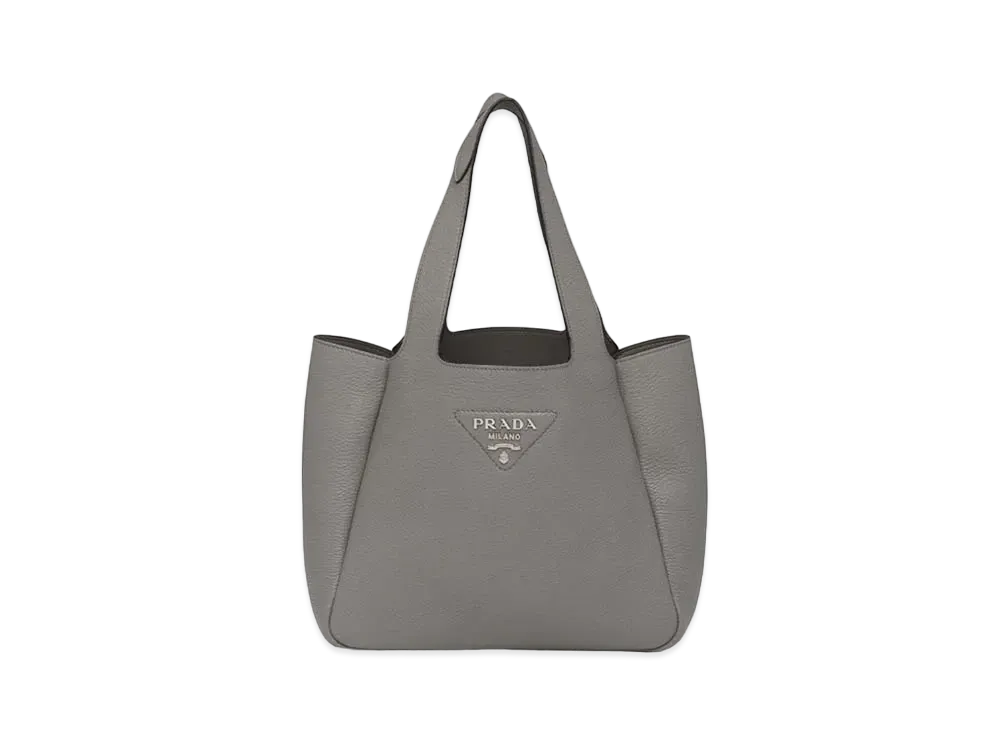 PRADA Dynamique Leather Tote "Slate Gray"
