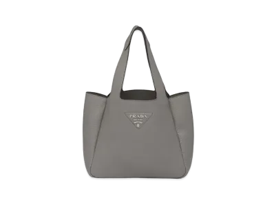 PRADA Dynamique Leather Tote "Slate Gray"