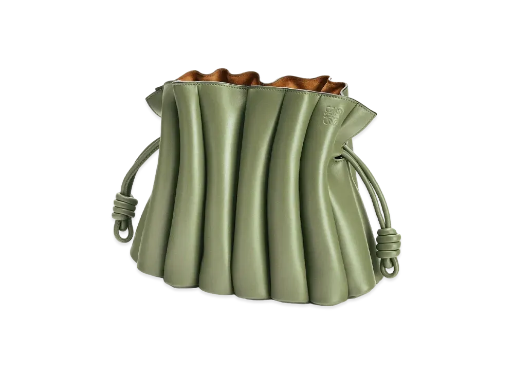 LOEWE Flamenco Ondas Clutch Bag In Smooth Calfskin "Rosemary"