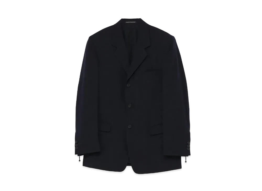 Yohji Yamamoto Pour Homme COSTUME D'HOMME SUITS GABARDINE 3BUTTON SINGLE FASTENER JACKET "Navy"