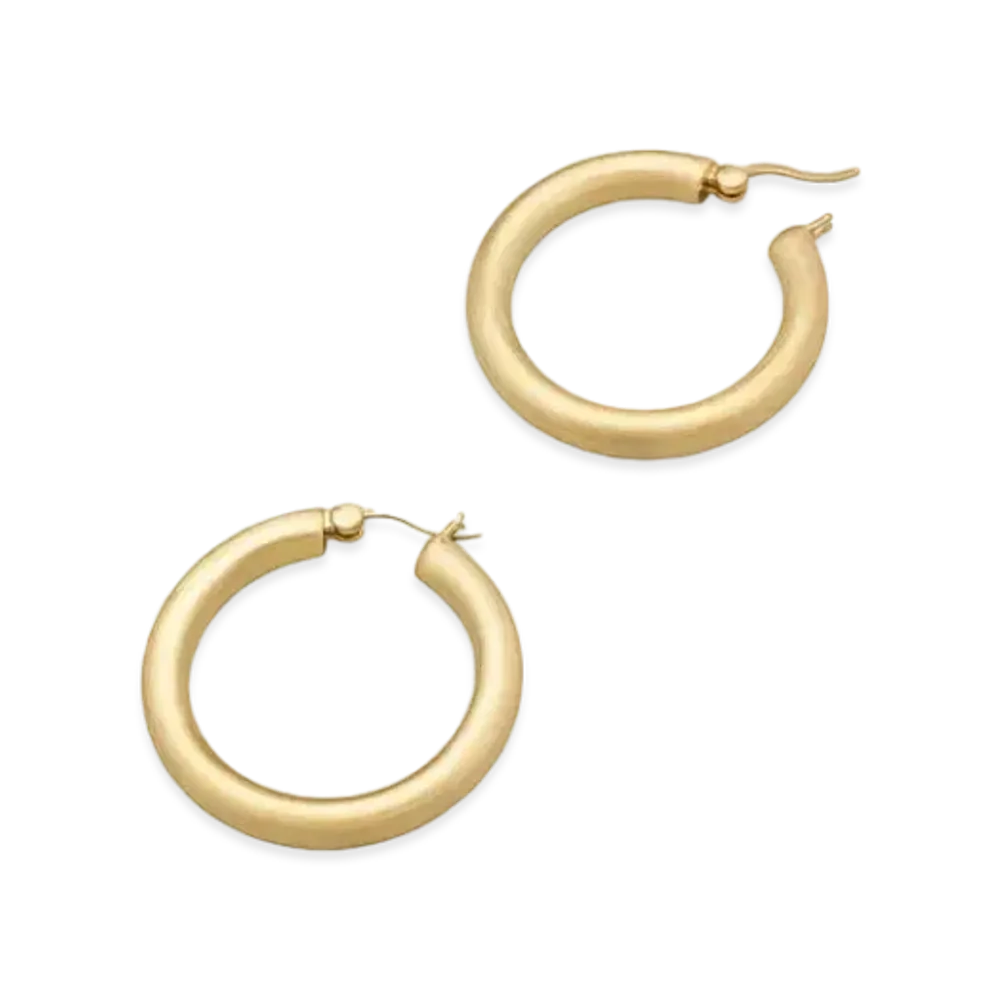 TOMWOOD Classic Hoops Thick Medium "Satin Gold"