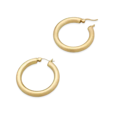 TOMWOOD Classic Hoops Thick Medium "Satin Gold"