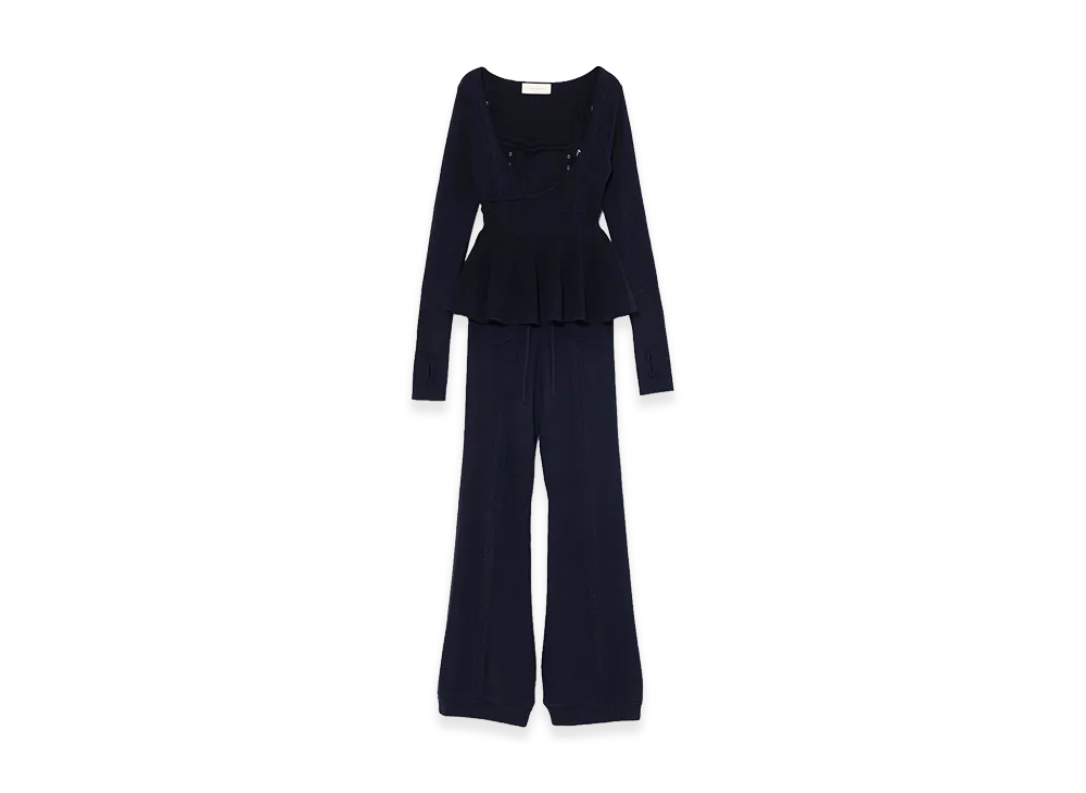 ANDMARY Women's Lona Peplum Pants Set Up "Navy"