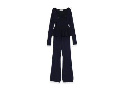 ANDMARY Women's Lona Peplum Pants Set Up "Navy"